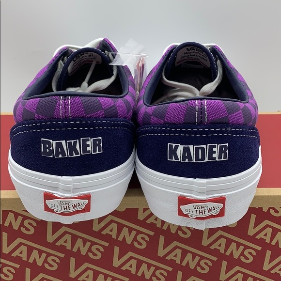 VANS ERA PRO BAKER KADER/Purple Checkerboard Men’s - Picture 8 of 16